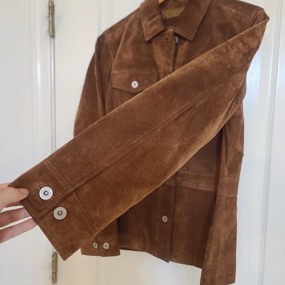 Eddie Bauer | 100% Suede Jacket and Suede Maxi Skirt Set Seattle Suede Washable - Picture 7 of 16